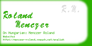 roland menczer business card